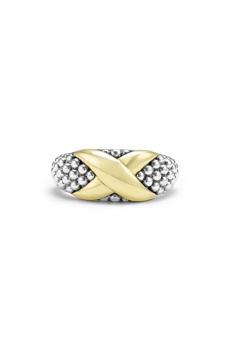 18K Gold & Sterling Silver Caviar Bead Ring | Nordstrom