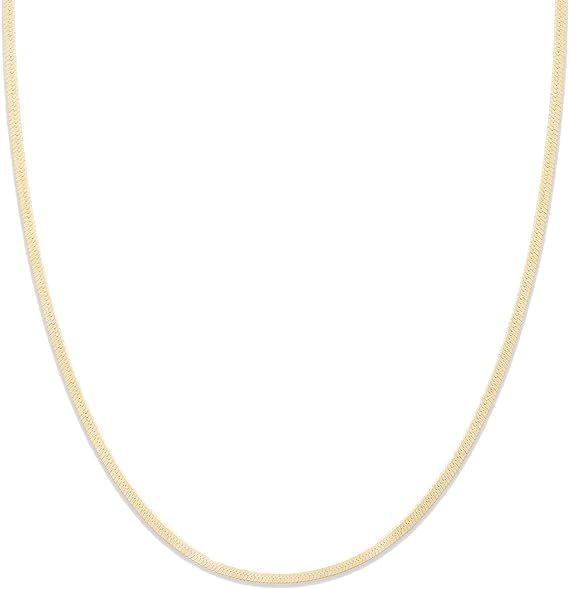 gorjana Women’s Mini Venice Necklace, Flat 2mm Snake Chain Choker, 18K Gold Plated | Amazon (US)