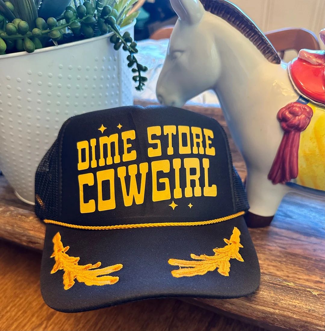 Dime Store Cowgirl Trucker Hat Western Trucker Hat Cowgirl - Etsy | Etsy (US)
