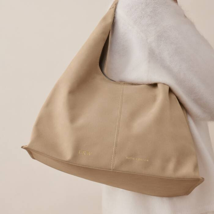 Laila Suedette Shoulder Bag in Light Taupe | Katie Loxton Ltd. (UK)