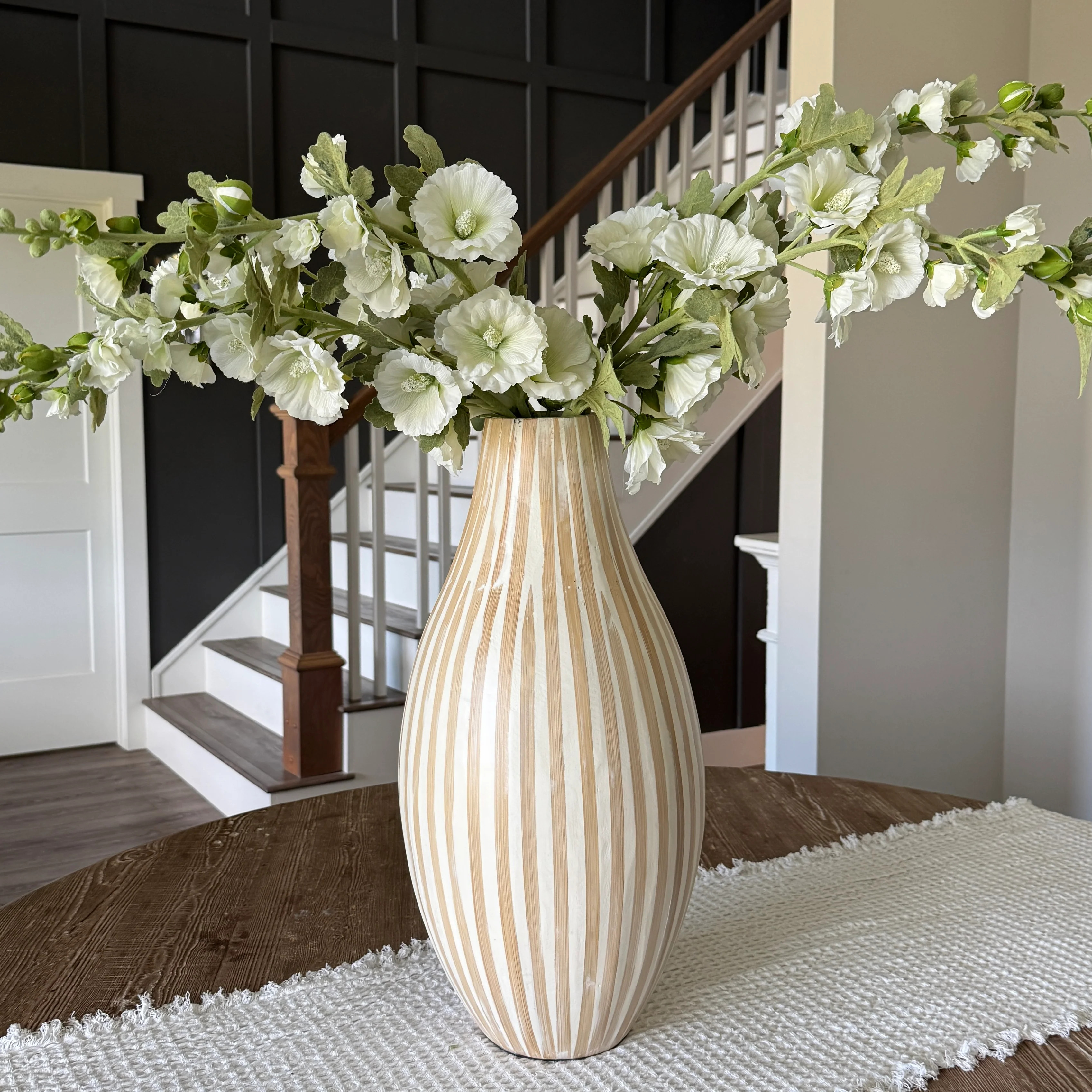 21” Natural Striped Vase | Interior Delights