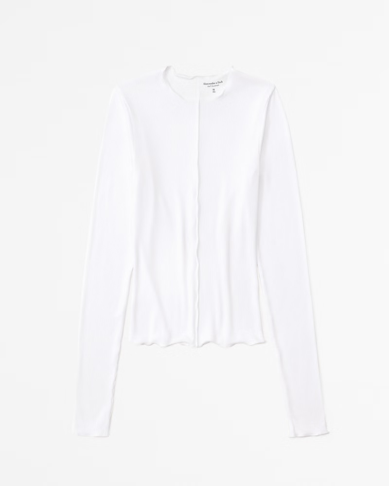 Long-Sleeve Seamed Crew Top | Abercrombie & Fitch (US)