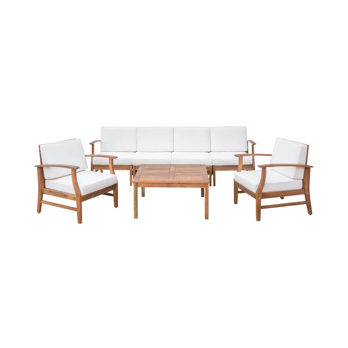 Hulda Acacia 6 - Person Patio Conversation Sets with Cushions | Wayfair North America