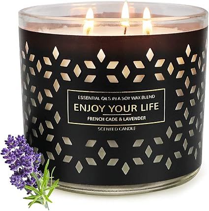 Scented Candles Gift for Women, Lavender Candles Jars with Essential Oil for Stress Relief, Candl... | Amazon (US)