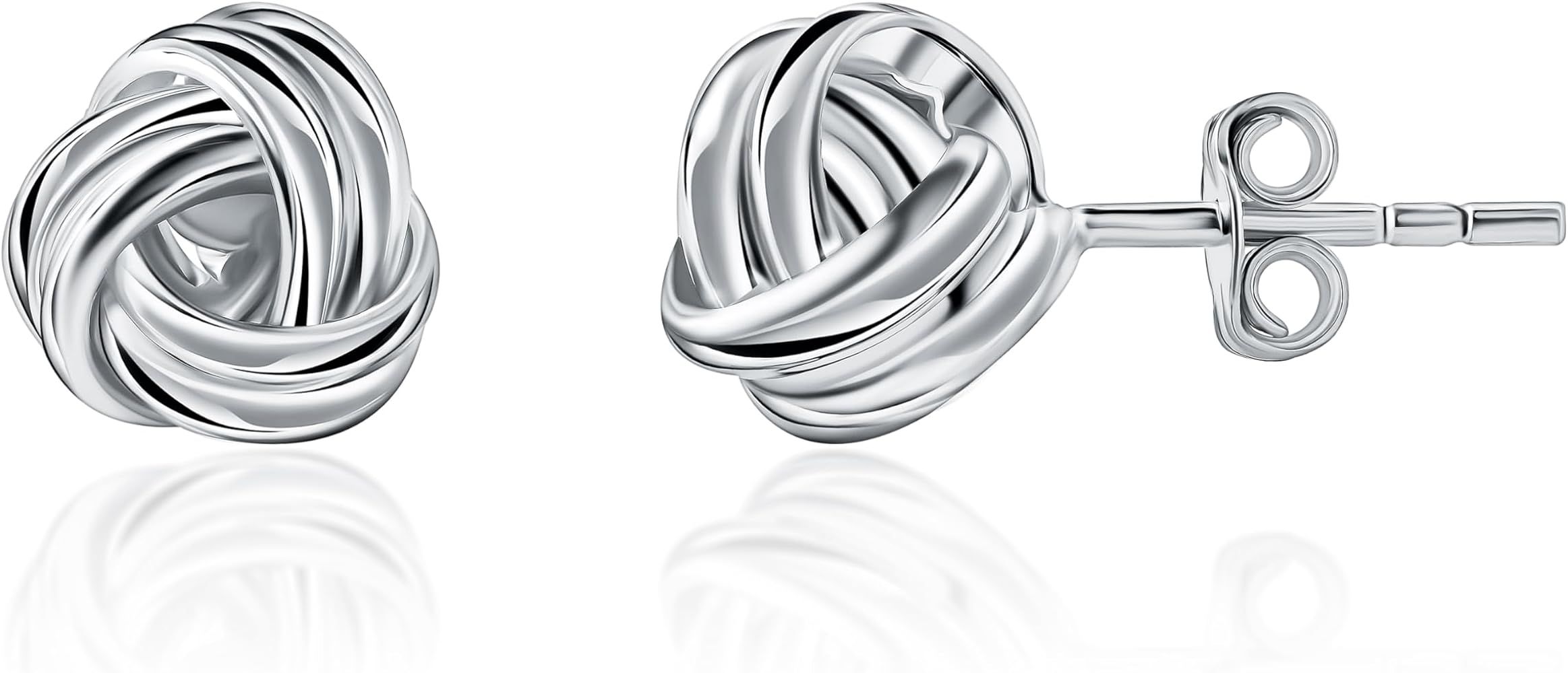 925 Sterling Silver Love Knot Earrings Jewelry Italian Design Lightweight Twisted Love Knot Stud ... | Amazon (US)