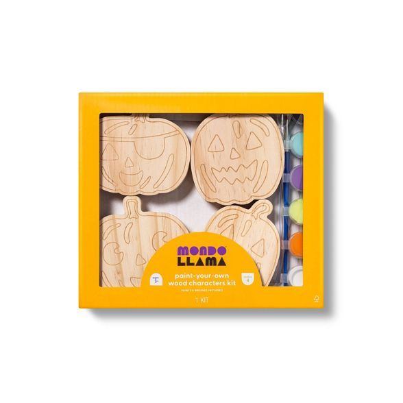 4pk Paint Your Own Wood Pumpkin Patch Kit - Mondo Llama™ | Target