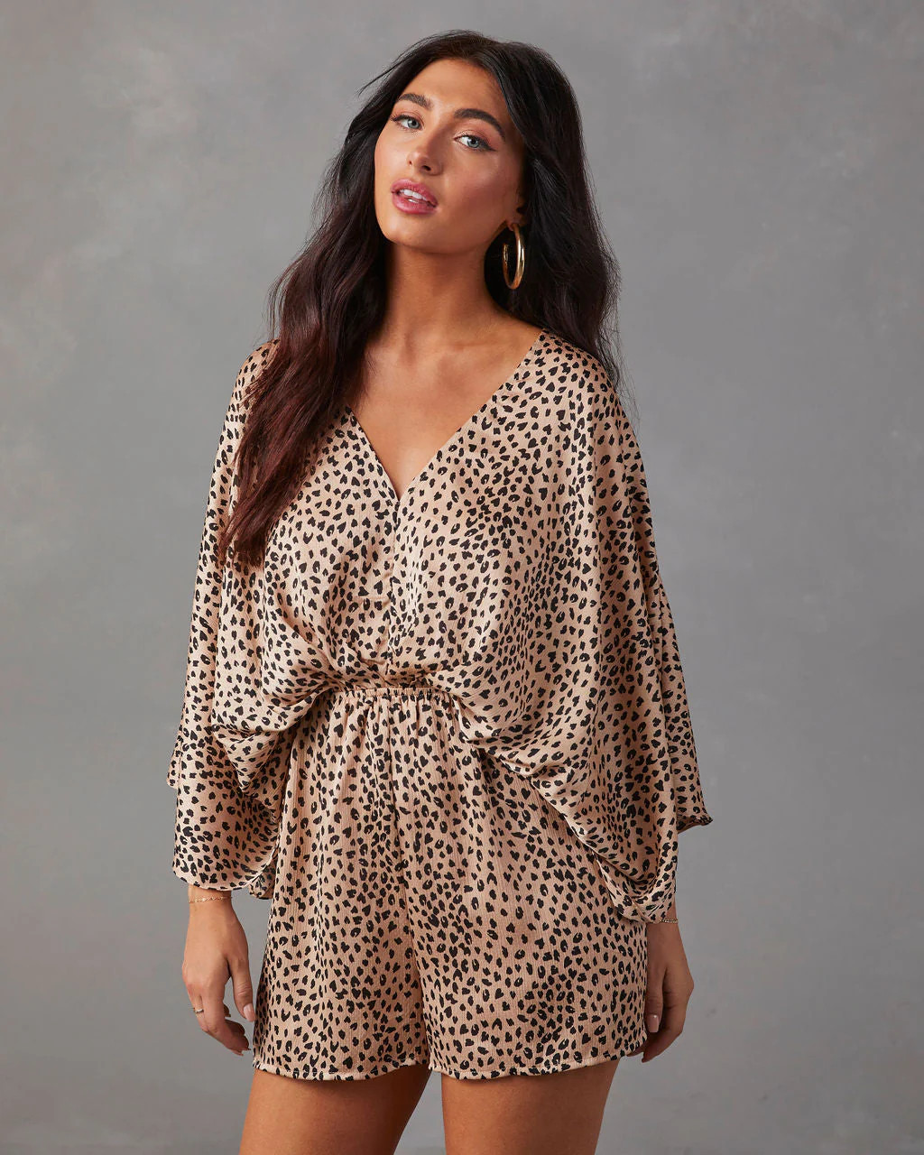 Zurita Satin Cheetah Print Romper | VICI