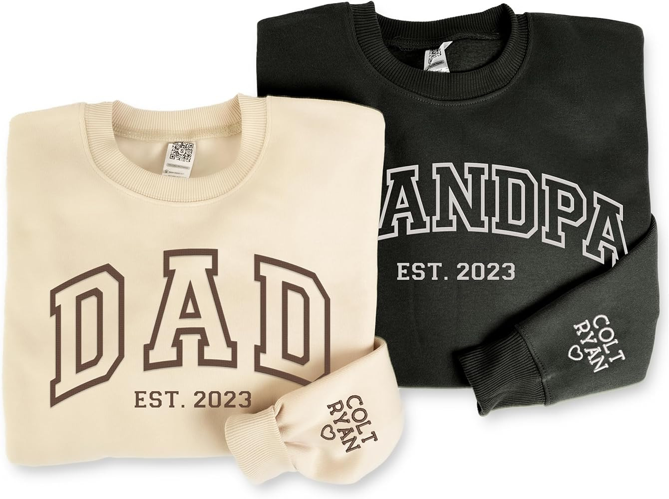 NAZENTI Personalized Dad Embroidered Sweatshirt, Custom Dad Est Shirt with Kids Names, Heart on S... | Amazon (US)