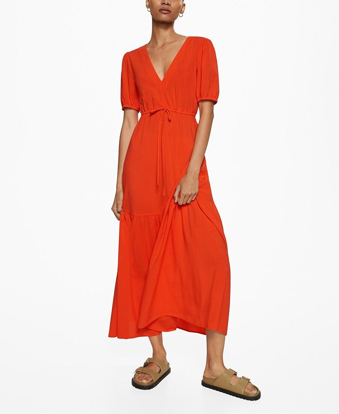 MANGO Women's Flowy Long Dress & Reviews - Dresses - Women - Macy's | Macys (US)