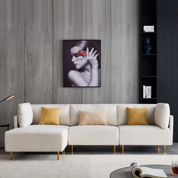 Comfortable Linen Sectional Sofa | Wayfair North America