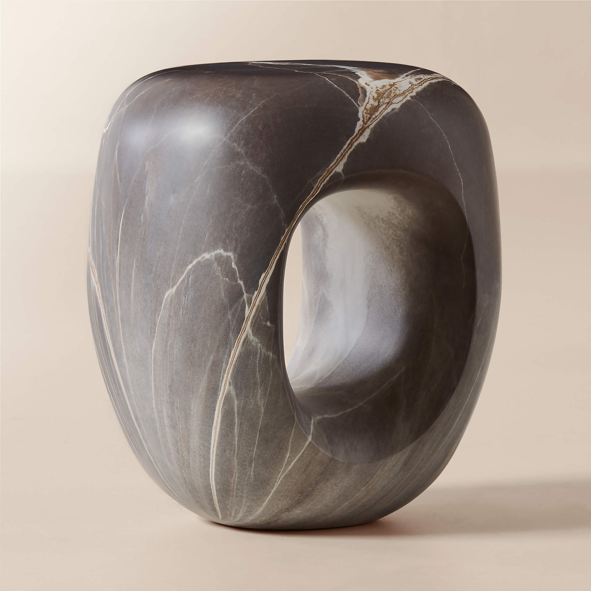 Koa Brown Marbled Resin Side Table + Reviews | CB2 | CB2