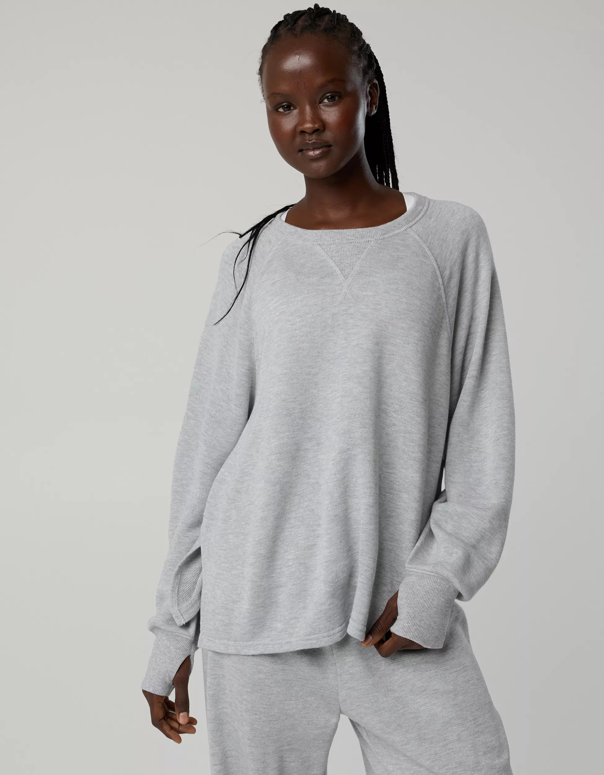 OFFLINE By Aerie Keep It 100 Terry Long Sleeve Crewneck | Aerie