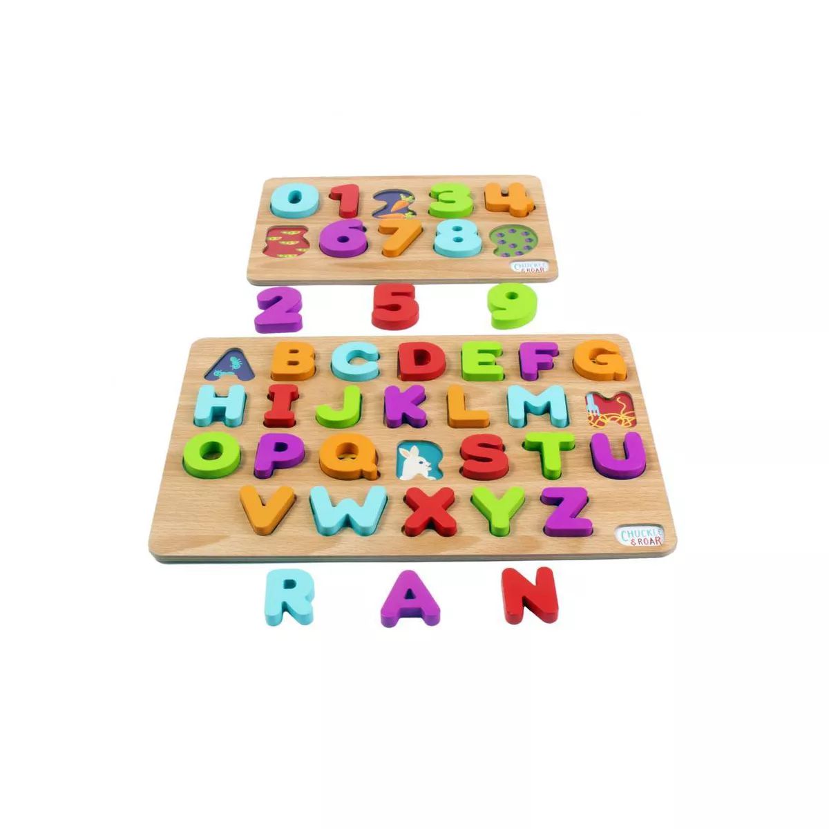 Chuckle & Roar ABC's & 123s Wood Kids Puzzle Set 36pc | Target