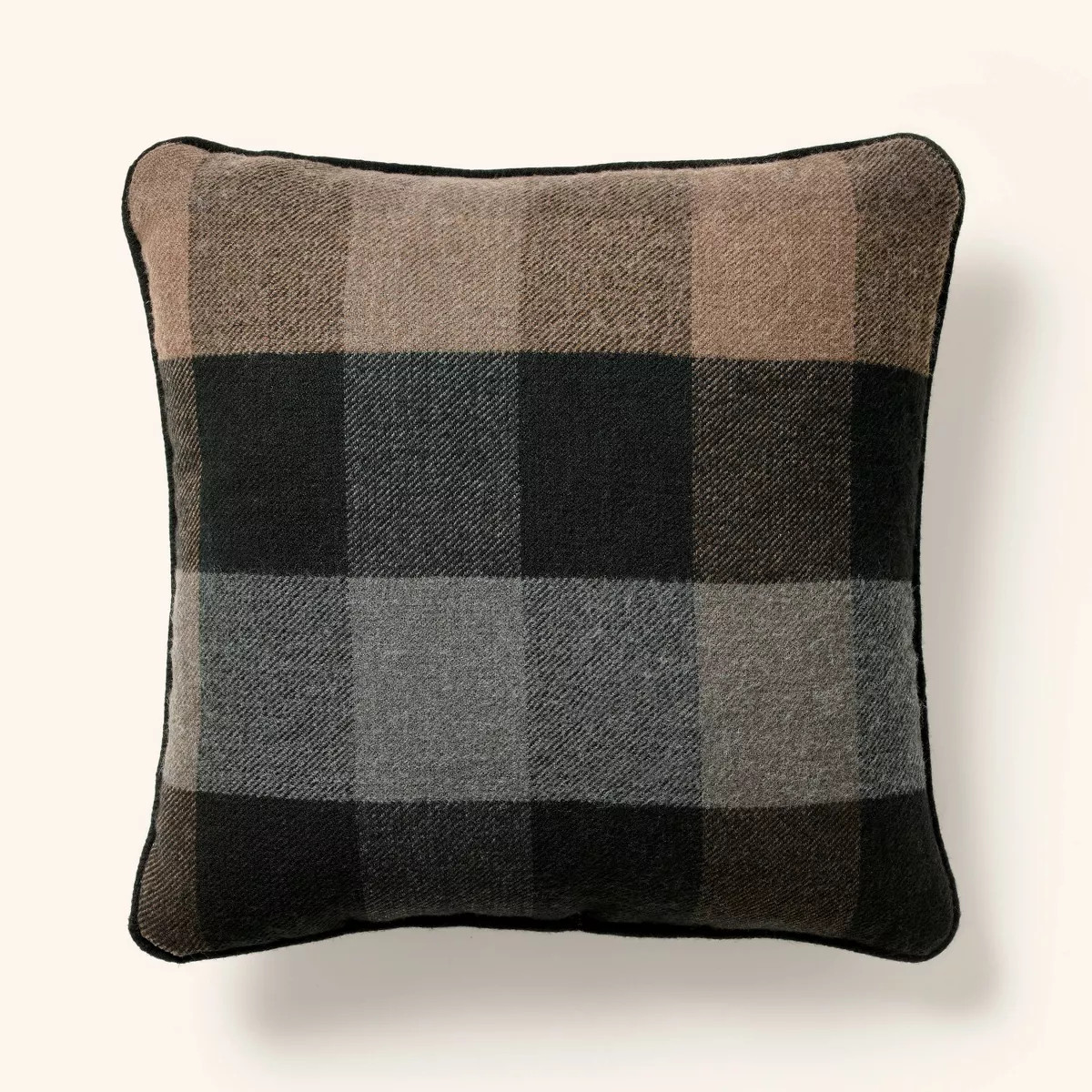20"x20" Plaid Square Toss Pillow Brown/Black - Woolrich x Target | Target