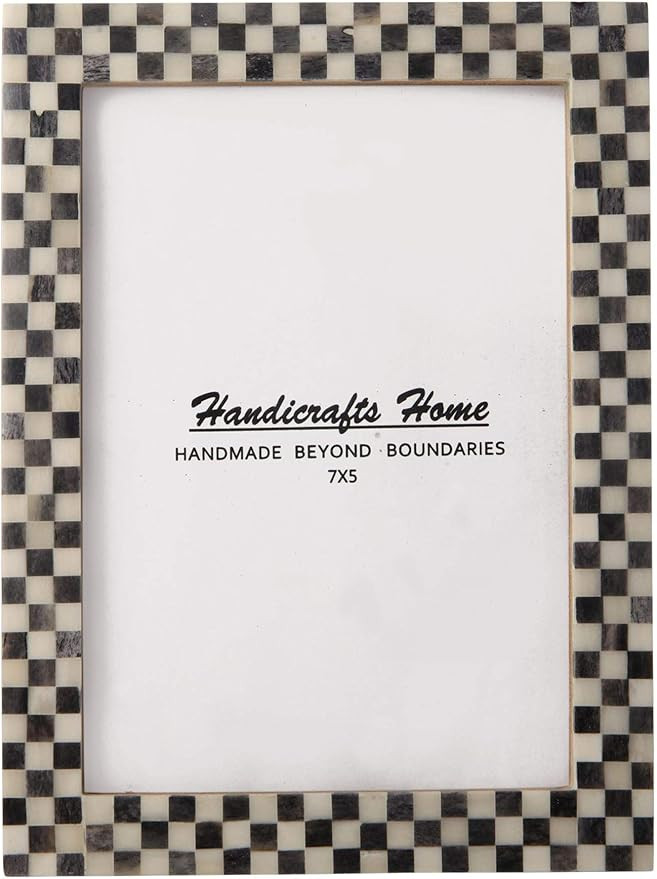 Handicrafts Home Picture Frames - Chic Boho Wall Décor Photo Frame, Grey-White 5" x 7" | Amazon (US)