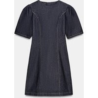 Zara - Z1975 Puff Sleeve Mini Denim Dress - Blue - M - Woman | Zara US