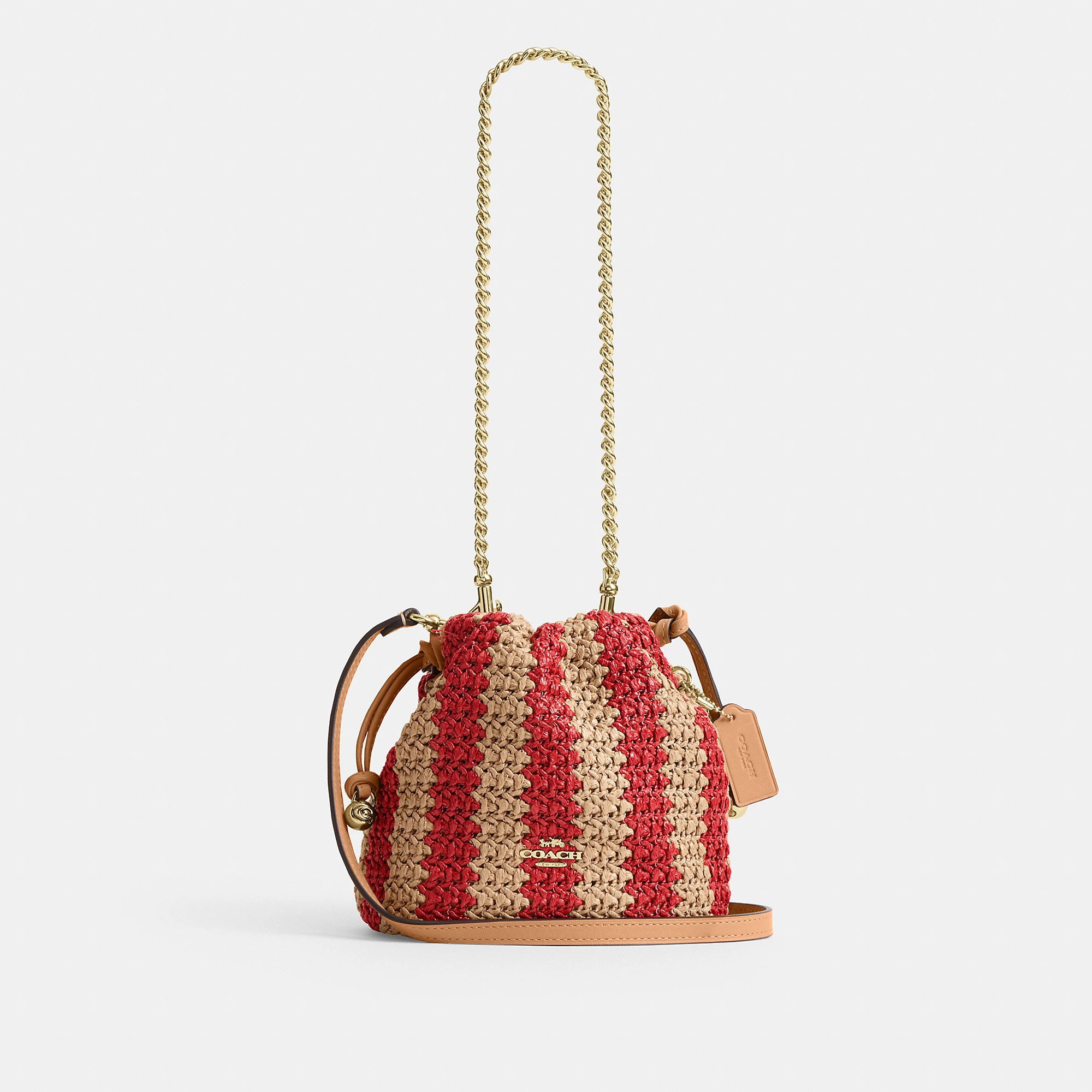Faye Mini Drawstring Bag With Stripes | Coach Outlet US