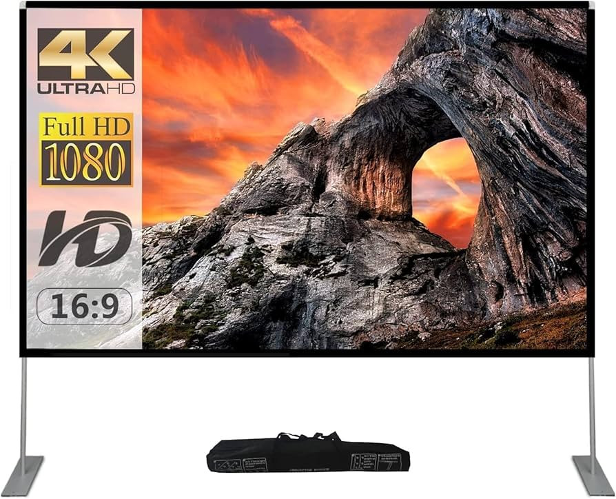Outdoor Projector Screen with Stand 100 Inch: Portable Projection Screen for Outside Theater Home... | Amazon (US)