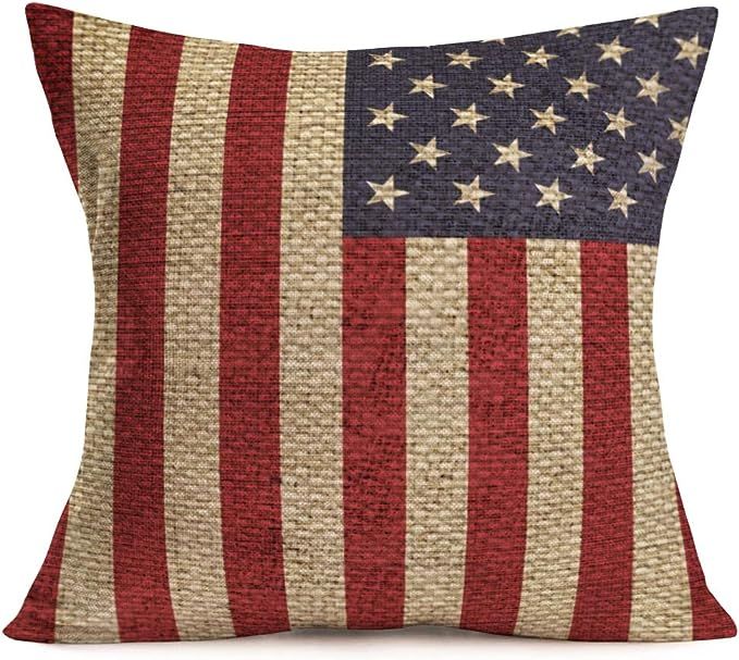 Asminifor Throw Pillow Covers Patriotic American Flag July 4th Decor Throw Pillow Covers Stars & ... | Amazon (US)