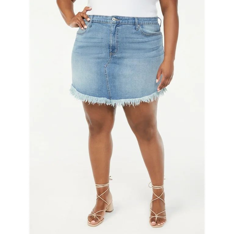 Sofia Jeans by Sofia Vergara Women's Plus Size Curved Hem Mini Skirt | Walmart (US)
