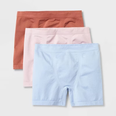 Kids' 3pk Seamless Boxer Shorts - art class™ Blue/Pink/Blush Pink L: Lightweight Knit Mid Rise | Target