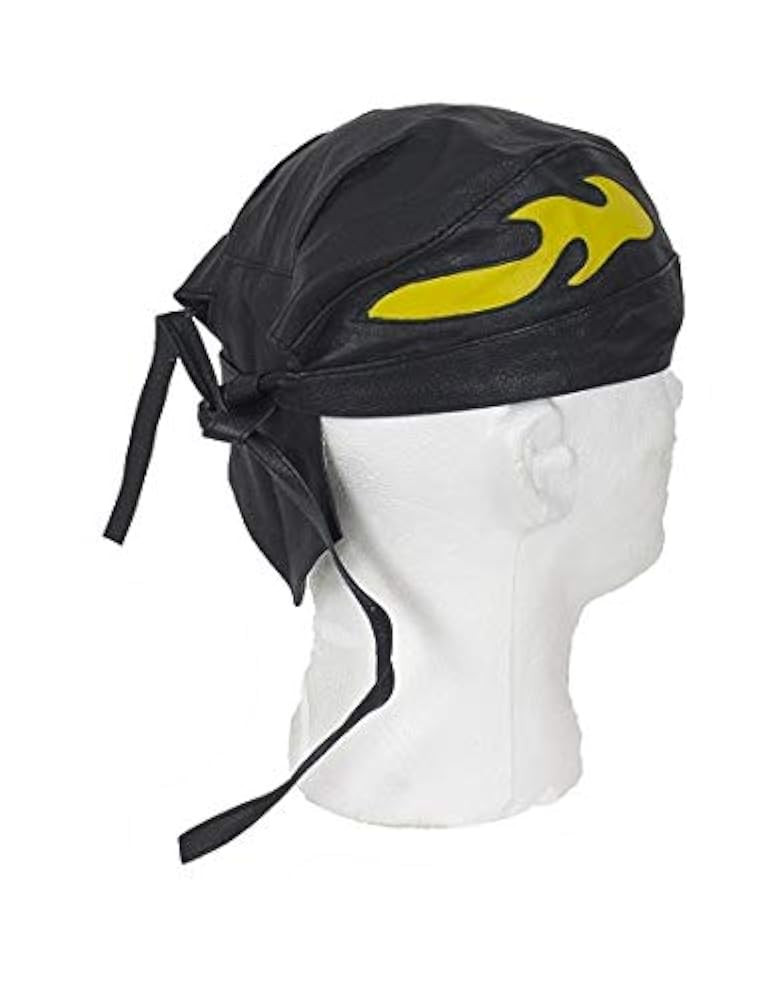 Leather Skull Cap with Colored Flames | Amazon (US)