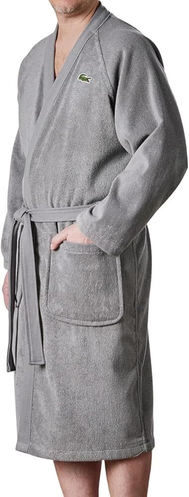 Lacoste Classic Pique Bath Robe, 100% Soft Cotton Terry, Unisex Adult Bathrobe, Absorbent & Quick... | Amazon (US)