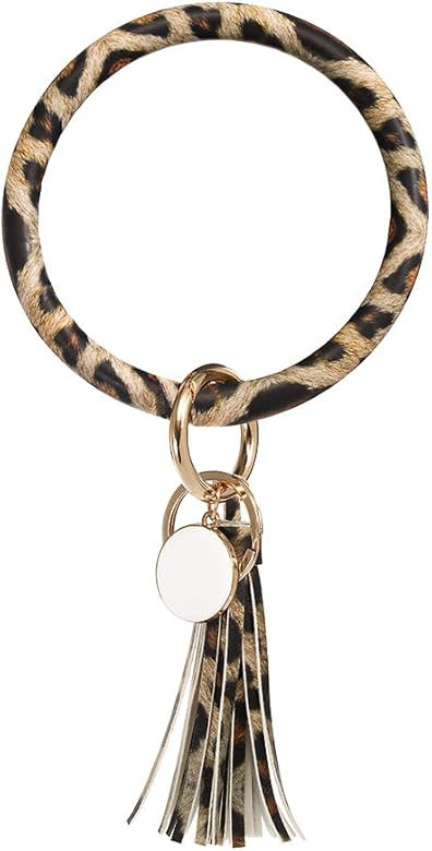 Keyring Bracelets Wristlet Keychain Bracelet Circle Key Ring Bangle Key Ring Chain for Women | Amazon (US)