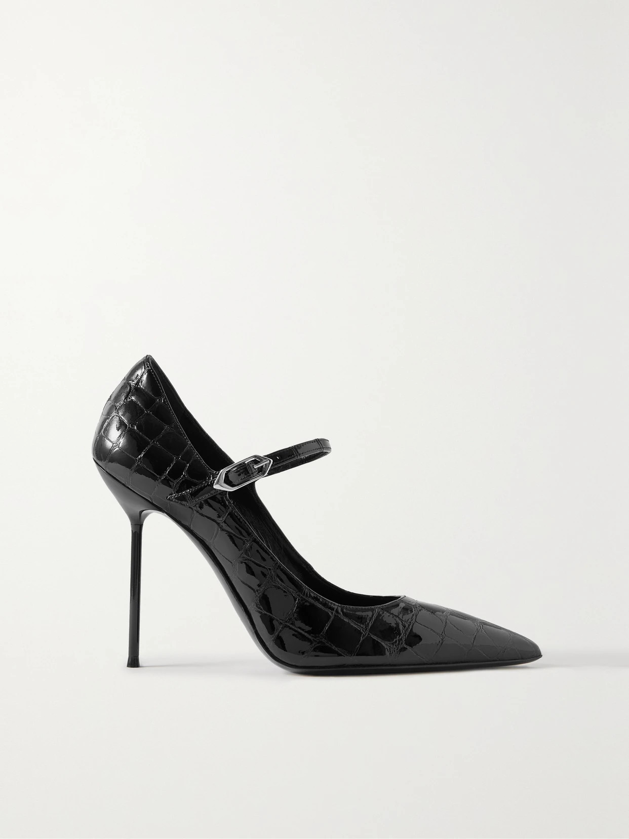 Paris Texas - Livia Croc-effect Patent-leather Pumps - Black | NET-A-PORTER (US)