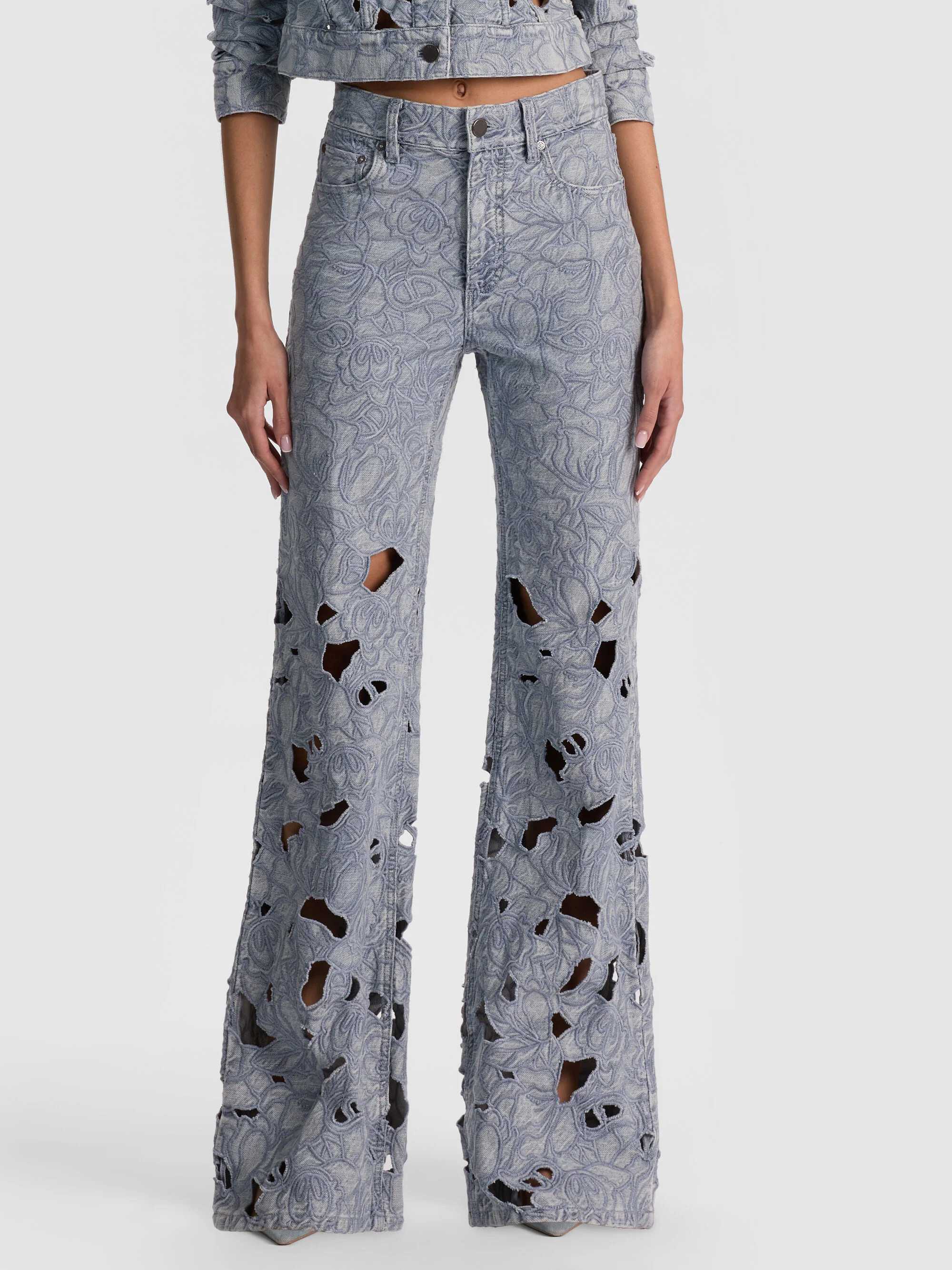 CHIC LASER-CUT JEAN | Alice + Olivia