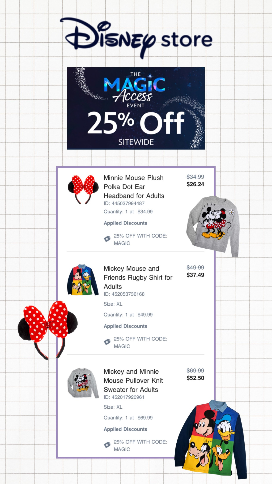 the disney store is having 25% site wide discount!! a bigger discount than what the inspire magic key offers! 👀
.
here are some of my top picks from the sale 🫶 use code: MAGIC until Monday, February 10th 🛍️
.
#disney #disneystore #disneysale #disneystoresale #disneyfinds #disneyclothes 

#LTKFindsUnder100 #LTKSaleAlert