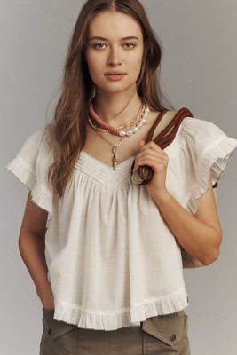 By Anthropologie In Bloom Lacy Popover Top | Anthropologie (US)