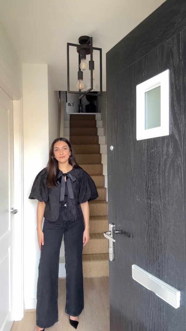 h&m, new in, black top, puff sleeve, bow, statement top, wide leg jeans, ultra high jeans, black wide leg jeans, black maxi dress, black midi dress, formal dress, graduation dress, modest maxi dress, affordable evening dress 

#LTKeurope #LTKSeasonal #LTKsalealert