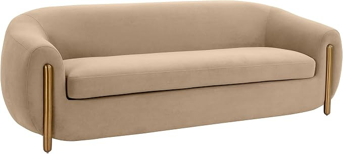 Tov Furniture Lina Cafe Au Lait Brown Velvet Sofa by Inspire Me! Home Décor | Amazon (US)
