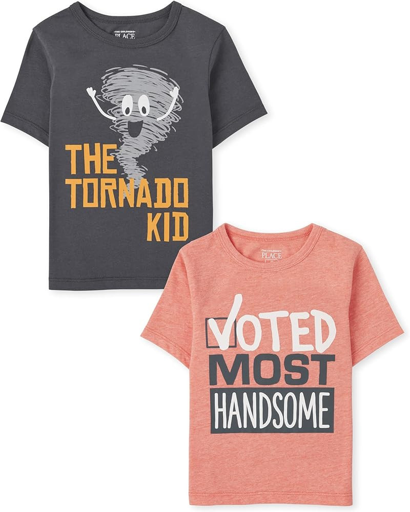 The Children's Place baby boys Short Sleeve Graphic T Shirt 2 Pack | Amazon (US)