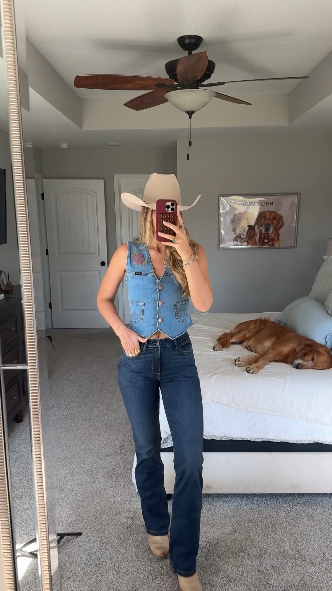 size 26/36 in jeans, xs in vest - i can’t link hat but i linked similar :) code KIRA for boots

#LTKFestival #LTKTall #LTKootd