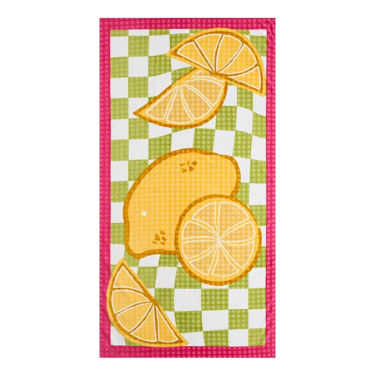 Better Homes & Gardens Beach Collection Lemon Cotton-Blend Beach Towel | Walmart (US)