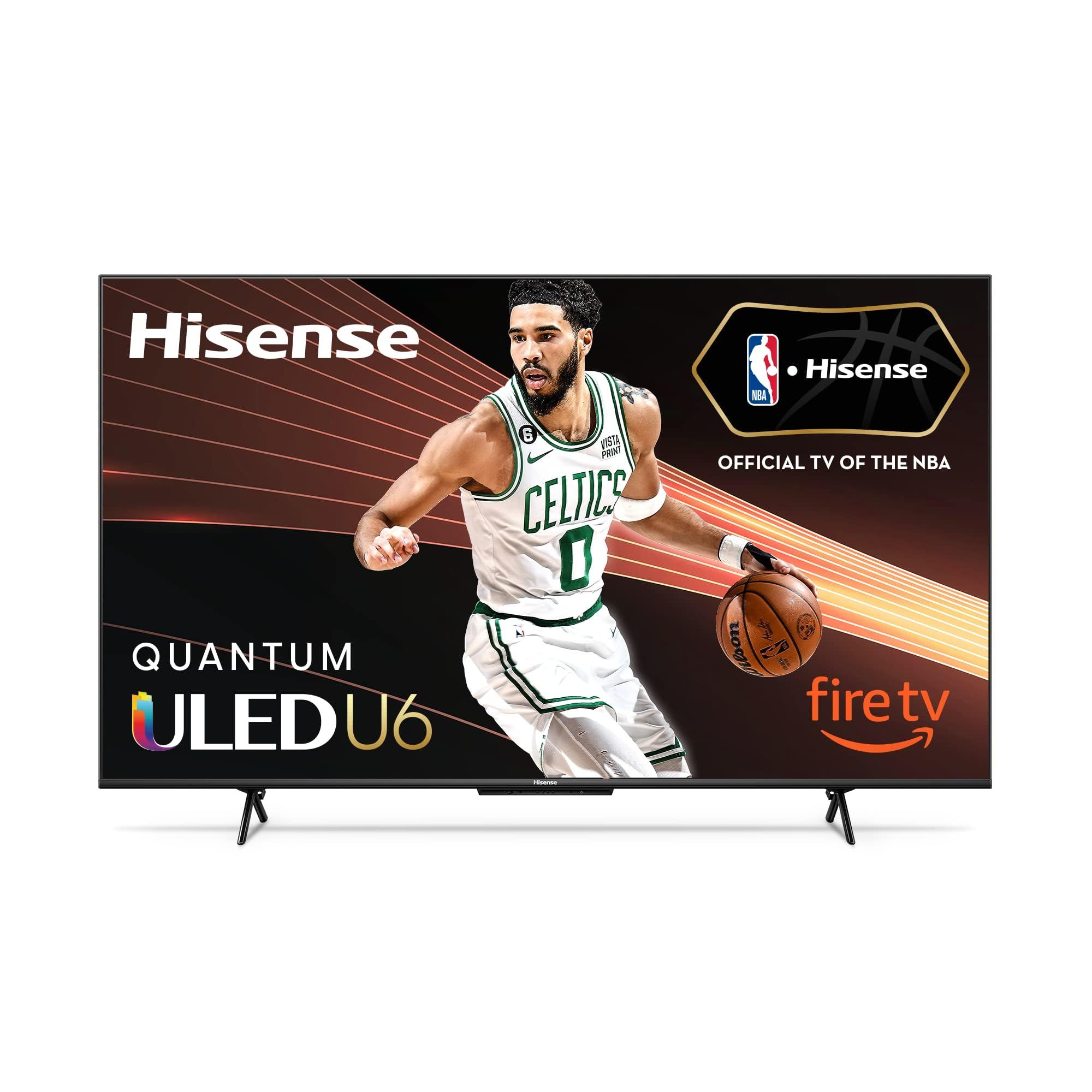 Hisense 75-Inch Class U6HF Series ULED 4K UHD Smart Fire TV (75U6HF) - QLED, 600-Nit Dolby Vision... | Amazon (US)