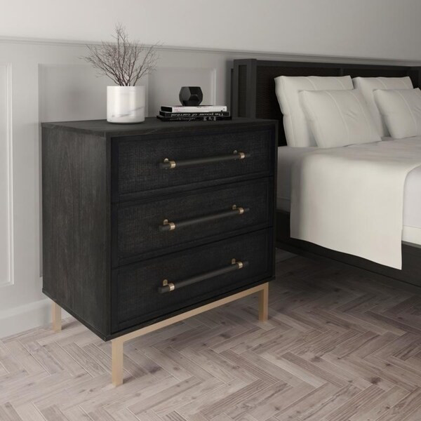 Hopper Studio Sophia Antique Black 3 Drawer Chest | Bed Bath & Beyond