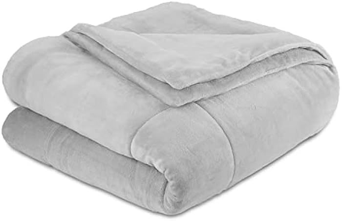 Vellux® 1B07185 Plushlux filled 86-inches x 86-inches Full/Queen Size Blanket, Light Gray | Amazon (US)