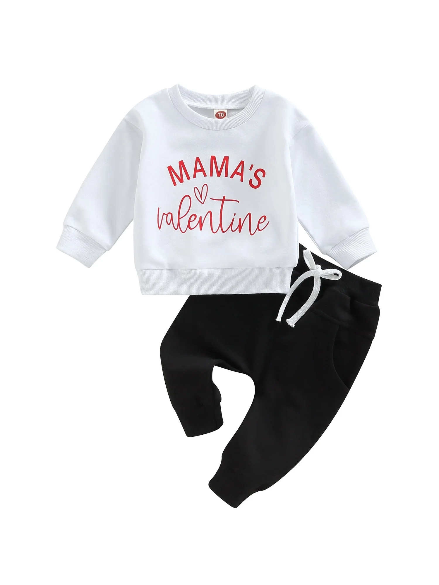 Toddler Baby Boy My First Valentine's Day Clothes Outfit Letter Print Long Sleeve Crewneck Sweats... | Walmart (US)