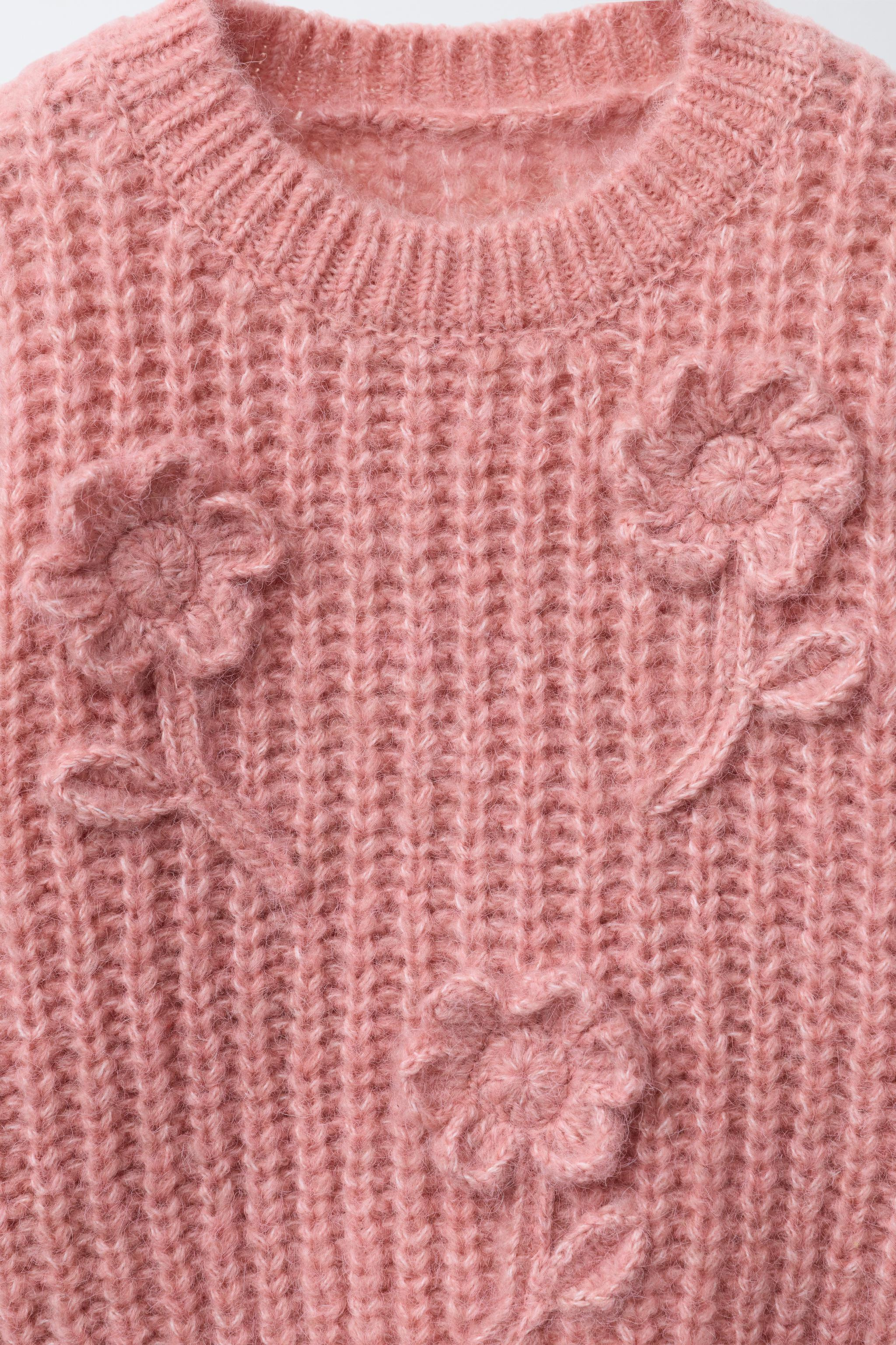FLORAL EMBROIDERED WOOL KNIT SWEATER | Zara US