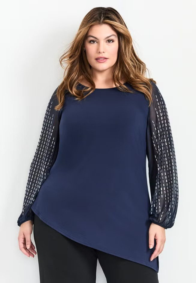 Glitz Embellished Sleeve Tunic | Avenue