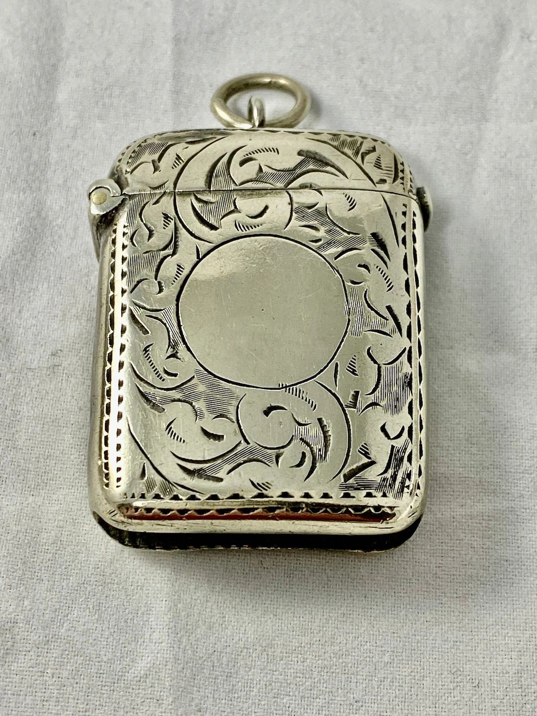 Silver-plate Match Safe Vesta Case Chatelaine Watch Fob Pendant - Etsy | Etsy (US)