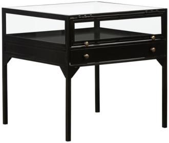 Shadow Box 24" Wide Matte Black 1-Drawer End Table (89A18) | LampsPlus.com