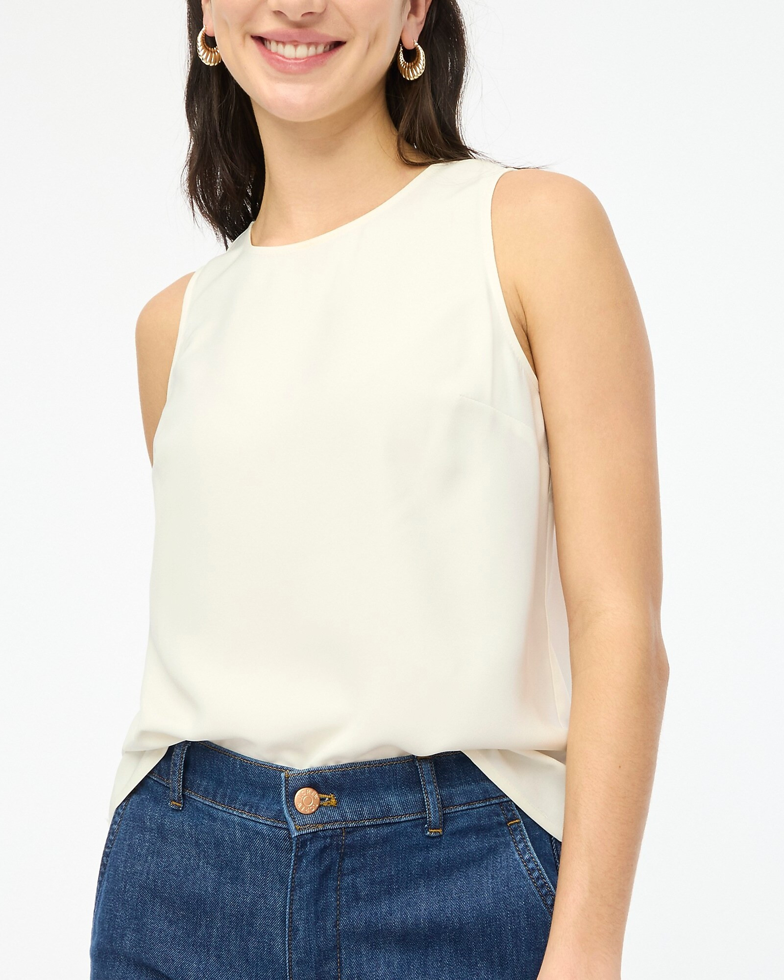 Sleeveless button-back shell | J.Crew Factory