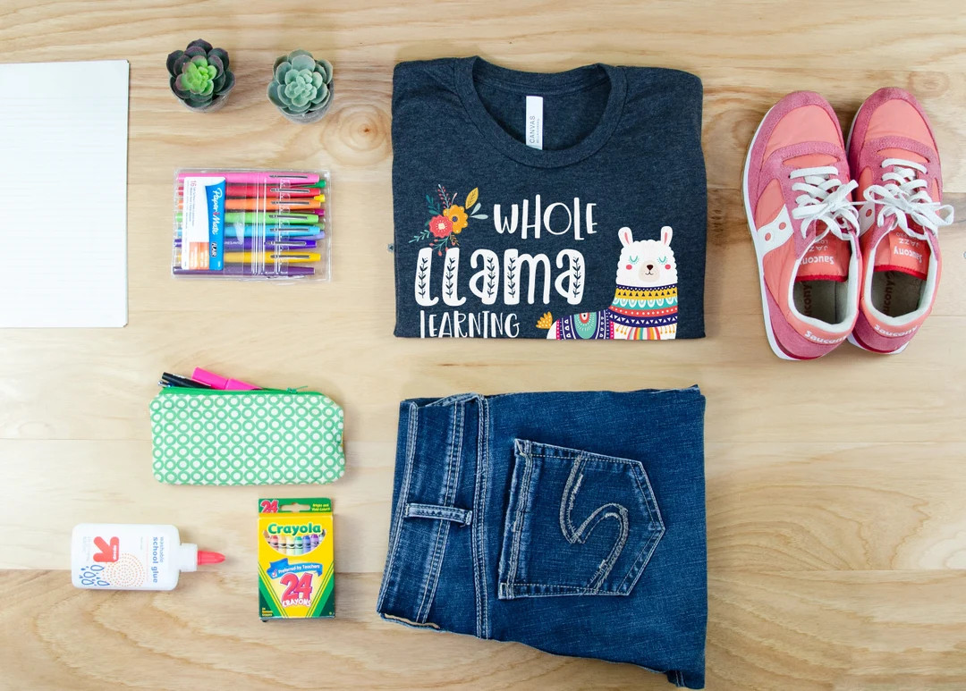 Teacher Tshirt Whole Llama Learning Going on Teacher Grade Level Shirt Super-soft First Grade, Ki... | Etsy (US)