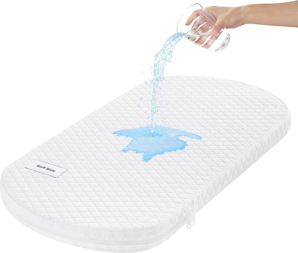 Pro Goleem Bassinet Mattress, Oval Bassinet Mattress Pad, Waterproof Cradle Mattress, Memory Foam... | Amazon (US)