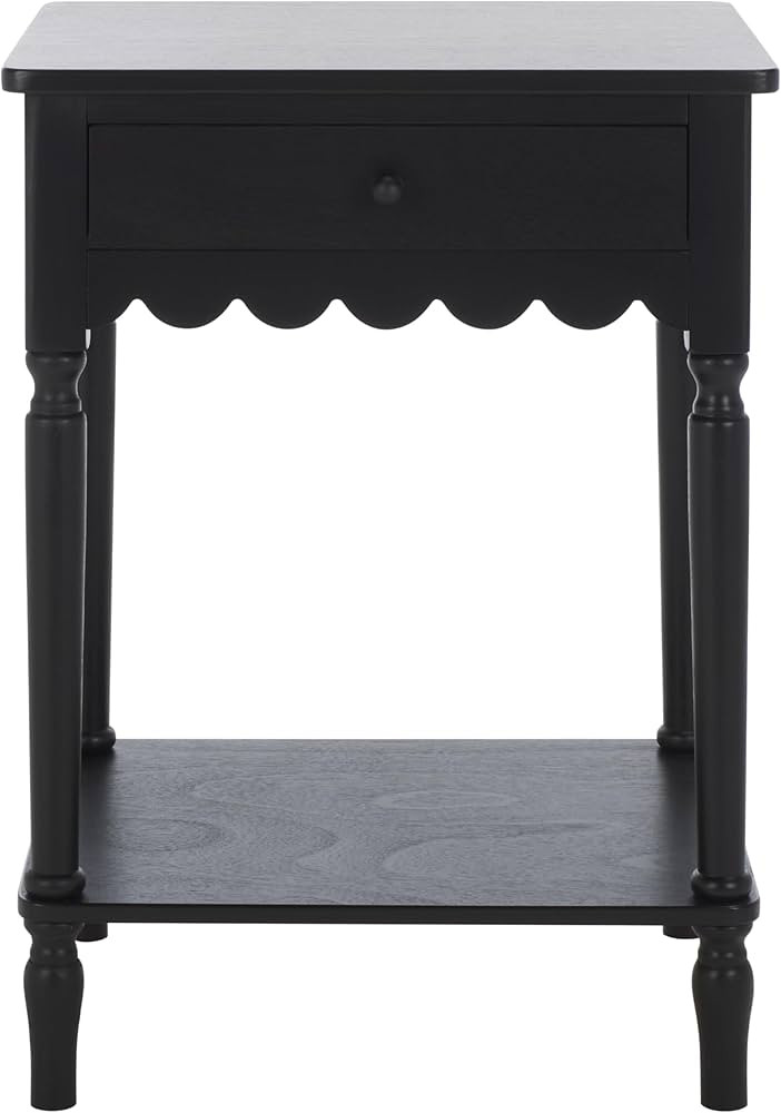 SAFAVIEH Home Collection – Haven Matte Black Accent Table with Drawer & Shelf, Scalloped Apron ... | Amazon (US)
