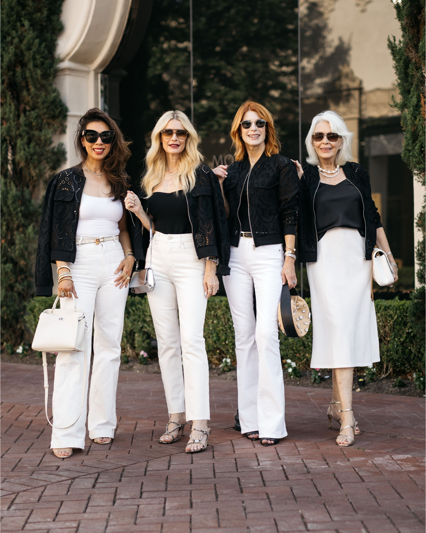 #ChicInTheGoldenAges is back in a fab black eyelet bomber! It’s stylish at any age. We’re wearing black and white, and this would look great in head-to-toe black! 🖤 Wearing size S #styleofsam 

#LTKOver40 #LTKStyleTip #LTKTravel